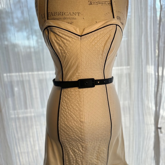 Guess Cream Quilted Dress with Black Trim - Picture 1 of 7
